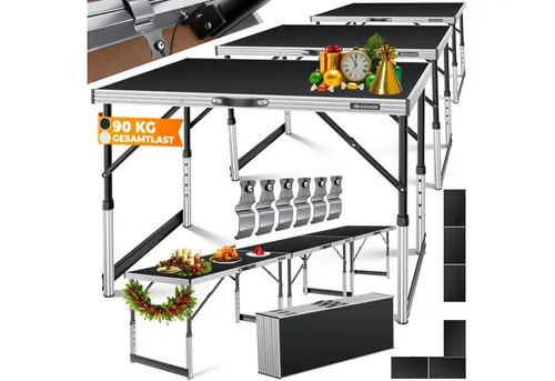 KESSER® Multifunktionstisch Profi 3-teilig, 100 x 60 cm - KESSER Multifunktionstisch, höhenverstellbar und wetterbeständig, ideal für den Innen- und Außenbereich mit einer Tragkraft von bis zu 30 kg.