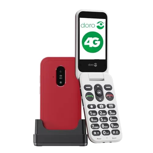 Doro Leva E22 – 4G Klapphandy für Senioren - Seniorenhandy mit 2,8 Zoll Display, kontrastreichen Tasten und HD Voice für klaren Klang. Inklusive Doro Secure-Taste für Sicherheit und Ladestation für einfaches Laden.