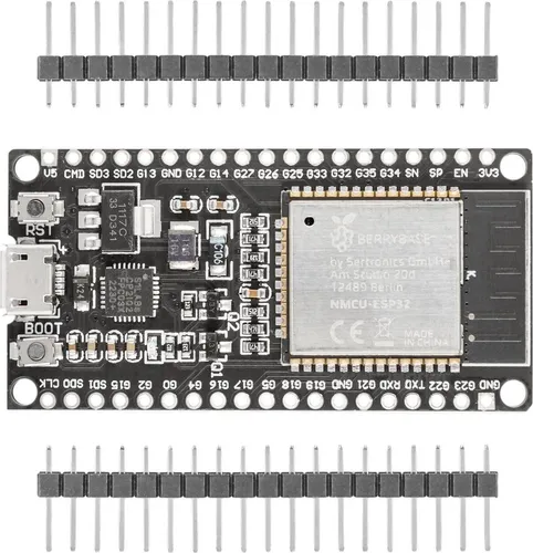 BerryBase NodeMCU ESP32 Dev Board WROOM32, 240 MHz Dual-Core, CP2102, 34 GPIO, 5V, ungelötet