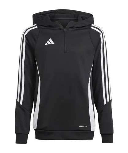 adidas Kinder Kapuzenpullover Tiro 24 Training Hoody - Hoodies aus 100 % recyceltem Material mit Aeroready-Technologie für schweißableitenden Komfort. Ideal für Training und Freizeit, mit stilvollem Design und ikonischem 3-Stab-Logo.