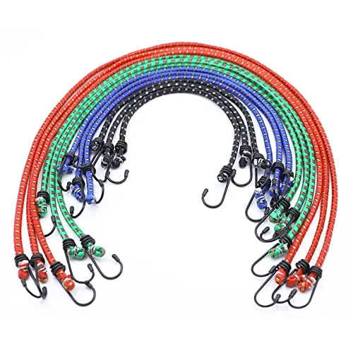 Extra Stark 4 Längen,Expander Gepäckspanner,Gummseil,Spanngummi,spanngurte mit Haken,Dehnbar Fahrrad spanngurt,Befestigung Riemen,Length(40/60/80/100cm) Gummiband,Für Transport,Ladungsfixierung (12x)