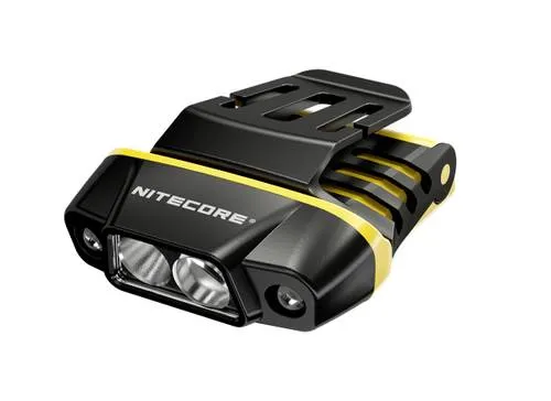 NiteCore NC-NU11 Mobile Kleinleuchte LED Schwarz, Gelb - Taschenlampe mit vielseitigen Einsatzmöglichkeiten, inkl. Stirnband und Clip. Mit Gestensteuerung und USB-C-Ladeanschluss für bis zu 6 Stunden Nutzung.