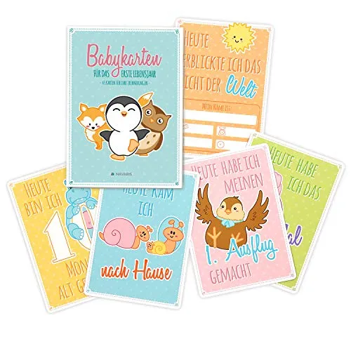 Navaris Baby Karten Meilenstein Cards