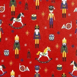 Home Fashion, Christmas Toys red, Lunch-Servietten aufgefaltetes Maß 33 cm x 33 cm, im Viertelfalz, 20 Stück pro Pack