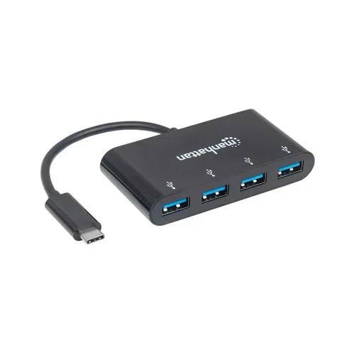 Manhattan USB 3.1 Gen1 TypC-Hub 4 USB A-Ports Strom über USB