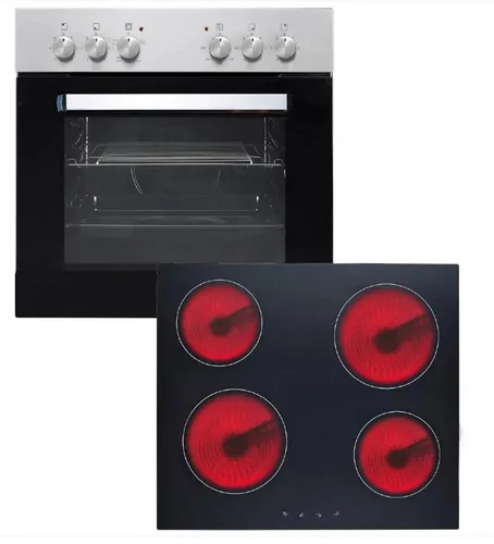 PKM Elektro-Herd-Set KH-BIC3-I GK IX-2 - Einbauherd-Set mit 4 Kochzonen und 60 l Backofen, energieeffizienter Betrieb (Klasse A) für perfekte Kochergebnisse in jeder Küche.