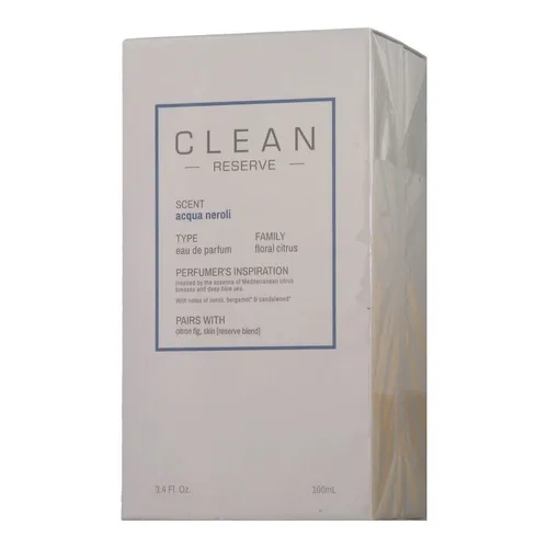 Clean Acqua Neroli Eau de Parfum Unisex 100 ml - Unisex Duft mit mediterran-frischen Zitrusnoten und floralen Akzenten, ideal für Liebhaber frischer Düfte. Entdecken Sie Clean Beauty mit 100% originalen Inhaltsstoffen!