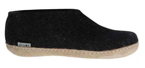 Glerups Filz Hausschuhe Herren & Damen (Größe 41) | Bequeme Hausschuhe mit Leder-Sohle - Hausschuhe aus 100% Naturwolle für optimalen Tragekomfort, halten Füße warm und trocken. Handgefertigte Qualität mit umweltfreundlichen Materialien für ein skandinavisches Design.