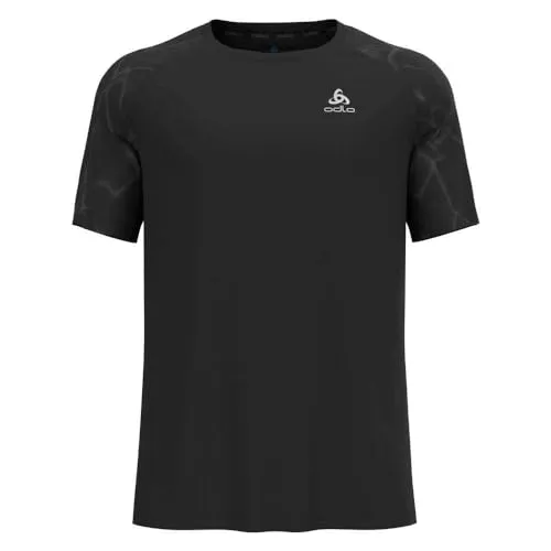 ODLO Laufshirt Herren Kurzarm Essential mit Print I Sport Shirt Männer I Sport Oberteil I Fitness Shirt