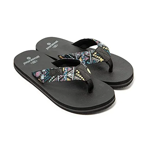 BRASILERAS Herren Zehensandalen mit Rutschfester Sohle bequem Schuhe Strand/Schwimmbad/Stadt schwarz 42 EU