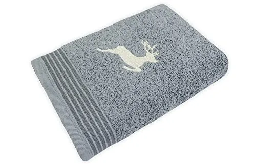 framsohn Frottier Gästetuch 'Hirsch' 30 x 50 cm Graphit in grau von framsohn frottier