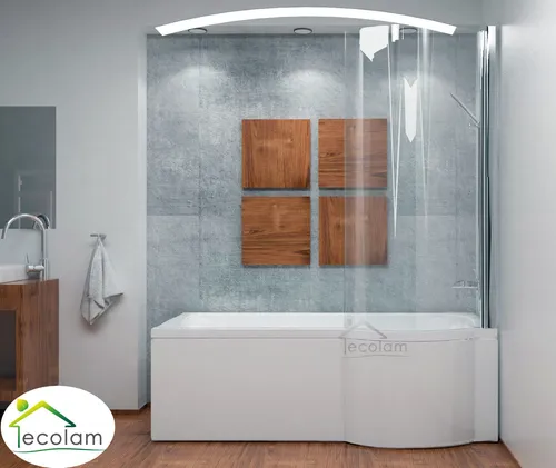 Set Badewanne Badewannenabtrennung Duschwand Glas eckig Rechteck 170 x 70 rechts - Badewanne mit Duschabtrennung, ideal für kleine Bäder. Raumsparwanne aus Acryl, langlebig mit 10 Jahren Garantie, für Eckmontage geeignet.