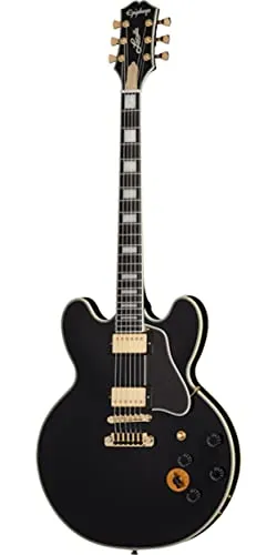 Epiphone B.B. King Lucille Ebony - Legendäre E-Gitarre - Gitarren mit 5-lagigem laminiertem Ahornkörper und Alnico Classic PRO Tonabnehmer für herausragenden Klang, inklusive Epiphone EpiLite-Koffer.