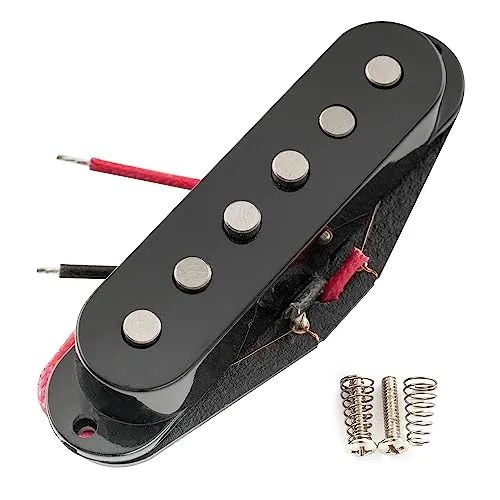 Artec SSA-12 Staggered Alnico 5 Single Coil Steg Tonabnehmer 6,5K Schwarz | Vintage,für Strat Style E-Gitarre