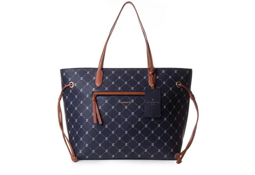 Lazarotti Shopper Palermo - Kunstleder in Blue - Stylischer Shopper aus Kunstleder, ideal für den Alltag. Mit Reißverschluss und praktischen Innenfächern, perfekt für die Organisation deiner Essentials.