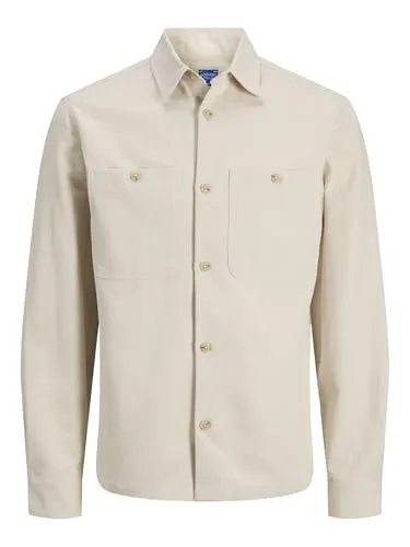 Jack & Jones Premium Hemd in Leinen-Optik - Hochwertiges Langarm-Hemd, normal geschnitten für optimalen Tragekomfort. Ideal für lässige und elegante Anlässe.