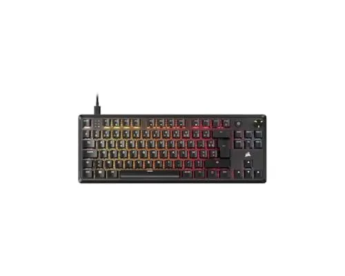 Corsair K70 Core TKL RGB - Mechanische Gaming-Tastatur - Tenkeyless Gaming-Tastatur mit vorgeschmierten MLX Red v2 Schaltern für reaktionsschnelle Tastenanschläge und ultrahelle RGB-Beleuchtung. Ideal für kompakte Spielbereiche und angenehme Schlagakustik.