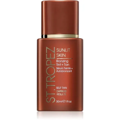 St.Tropez Sunlit Skin Bronzing Tint + Tan - Tönende Selbstbräuner-Creme für das Gesicht - Selbstbräuner für das Gesicht, verleiht eine natürliche, gleichmäßige Bräune ohne Sonne. Ideal für eine sofortige, makellose Haut - ganz einfach anwenden!