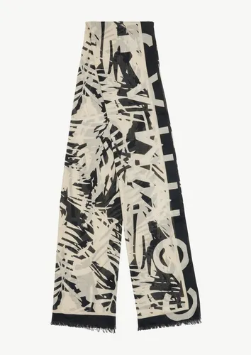 Comma Halstuch Schal mit floralem Muster - Halstuch aus Modalmix mit fransigem Design, seidenmatter Optik und ideal für stilvolle Akzente in jedem Outfit.