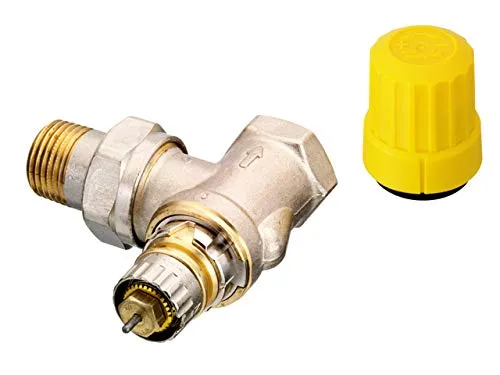 Danfoss Ventilgehäuse RA-UR 15 R 1/2, Eck, matt vernickelt von Danfoss