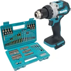 Makita DDF 489 Z Akku Bohrschrauber 18 V - 73 Nm Leistung mit 102-tlg. Bit Bohrer Set - Akkuschrauber mit 73 Nm Drehmoment, bürstenlosem Motor und XPT-Technologie für optimalen Schutz. Ideal für präzises Bohren in Holz und Metall.