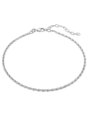 modabilé Fußkette Fußkettchen S-Panzerkette, 23cm - 28cm, 2,1mm breit, Frauen, Sterling Silber 925, Made in Germany