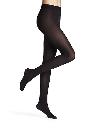FALKE Damen Strumpfhose Fine Softness 50 DEN W Ti, Schwarz - Sportleggings für Damen, halb-blickdicht mit temperaturausgleichendem Material für ein angenehmes Tragegefühl und druckfreies Bündchen für optimalen Komfort.