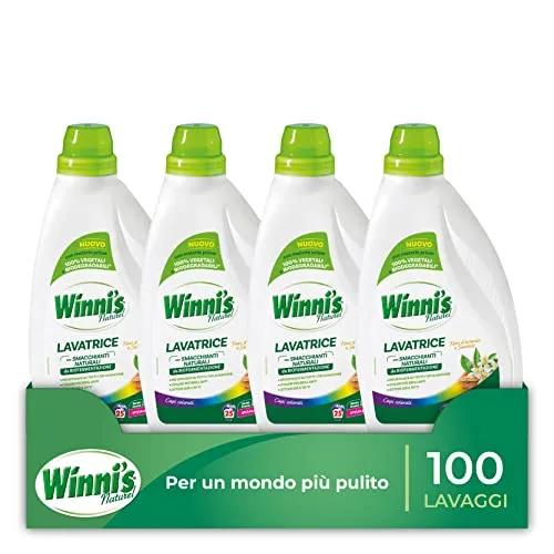 Winni's - Hypoallergenes Waschmittel Color in Ecoformat, 100 Waschgänge, mit natürlichen Fleckentfernern aus Biofermentation und pflanzlichen Rohstoffen, 1125 ml x 4 Packungen