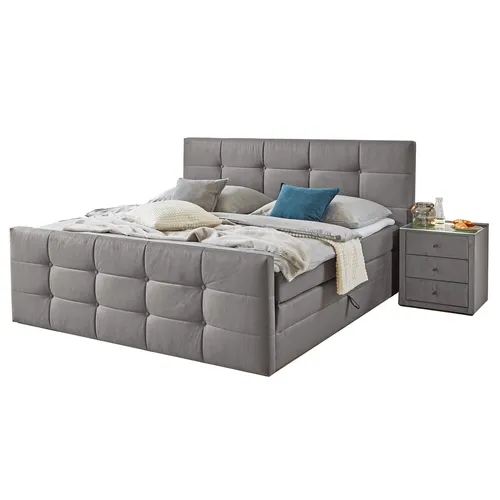 Boxspringbett silbergrau 180x200 cm inklusive Topper von Roller