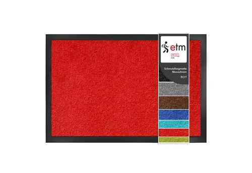 Floordirekt Fußmatte Monochrom, Rutschfeste Schmutzfangmatte Indoor, 30°C Maschinenwaschbar, Rechteckig, Höhe: 7 mm, Geeignet für Trockner & Fußbodenheizungen, UV-Beständig, Antistatisch
