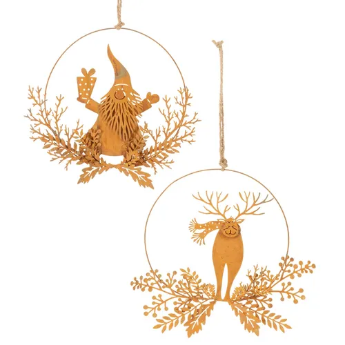 Dekoring Weihnachten Rentier & Weihnachtsmann aus Edelrost - Charmantes Deko-Set für die Weihnachtszeit, aus robustem Metall gefertigt. Verleiht Ihrem Zuhause einen skandinavischen Touch und sorgt für festliche Stimmung.
