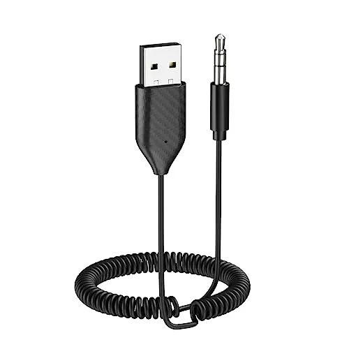 Aux Bluetooth Adapter Auto für Freisprechanruf und Wireless Musik Bluetooth Empfänger Klinke kompatibel mit Auto mit Aux und USB Anschluss