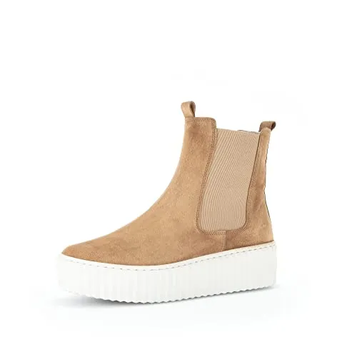 Gabor Damen Chelsea Boots, Frauen Stiefeletten,Wechselfußbett,Best Fitting,uebergangsstiefel,Schlupfstiefel,flach,Lion (Creme),40 EU / 6.5 UK