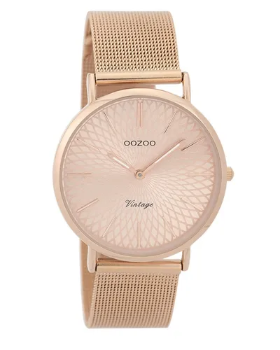 Oozoo Vintage Damenuhr C9344 – 36 MM Rosefarben mit Metallband - Armbanduhren für Damen, stilvolle Vintage-Optik mit elegantem rosefarbenem Gehäuse und robustem Metallband, ideal für jeden Anlass.