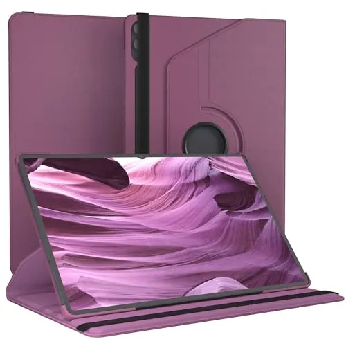 EAZY CASE - Tablet Hülle für Galaxy Tab S11 Ultra Schutzhülle 14,6 Zoll Smart Cover Tablet Case Rotationcase zum Aufstellen Klapphülle 360° drehbar mit Standfunktion Tasche Kunstleder Lila