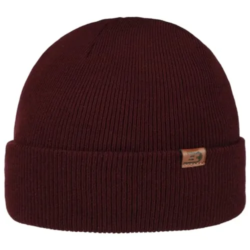 CapUniverse Wind Beanie Umschlagmütze Strickmütze Herren Ganzjährig Bordeaux One Size