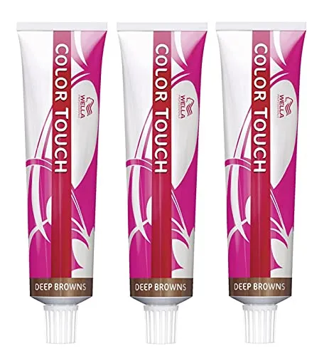 3er Wella Professionals Color Touch 44/65 Mittelbraun Intensiv Violett Mahagoni 60 ml