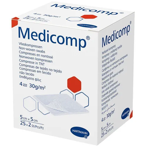 Medicomp® Vlieskompressen steril 5 cm x 5 cm 4lagig