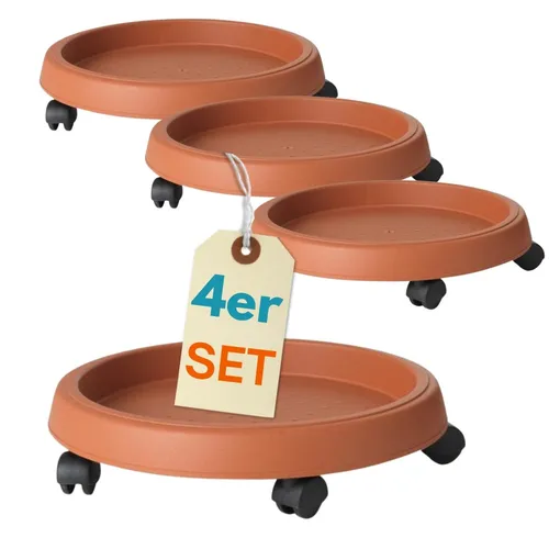 Pflanzenroller Outdoor Wetterfest 30 cm - Gefäßroller, ideal für den Außenbereich, wetterfest und langlebig – perfekt zum einfachen Bewegen Ihrer Pflanzen ohne Kratzer auf dem Boden.