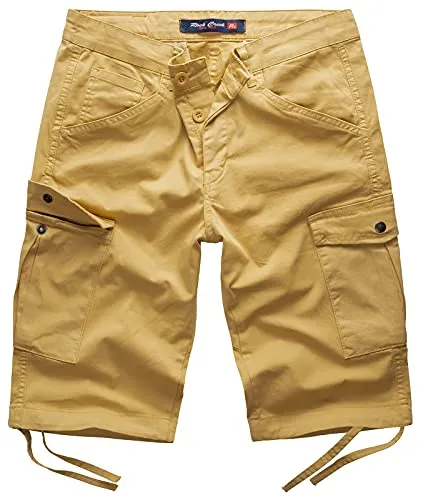 Rock Creek Herren Cargo Shorts - Gelbe Chinoshorts für den Sommer - Herren-Shorts im angesagten Outdoor-Style, mit 6 praktischen Taschen und Elasthan-Anteil für optimalen Tragekomfort. Ideal für unzählige Sommer-Outfits.