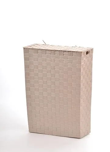 Lycce Wäschekorb NISCHENWÄSCHEKORB - Stylischer Wäschesammler aus geflochtenem Stoff in Beige, ideal für platzsparendes Wäschemanagement mit 31 l Fassungsvermögen.