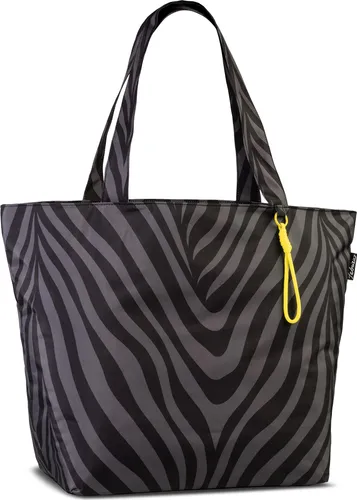 Fabrizio Badetasche XXL-Tote Schwarz - Praktische Tragetasche - Geräumige Badetasche aus strapazierfähigem Polyester mit Hauptfach und Reißverschluss. Ideal für den täglichen Gebrauch oder den Strand. Mit A4-Format und praktischen Innenfächern.