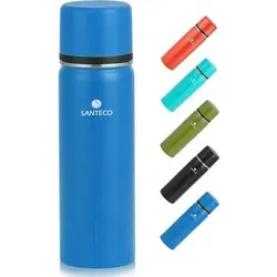 SANTECO Thermoskanne Edelstahl 1l & 500ml Isolierflasche mit Trinkbecher - Thermobehälter, doppelwandige Isolierung für langanhaltend warme oder kalte Getränke, ideal für unterwegs.