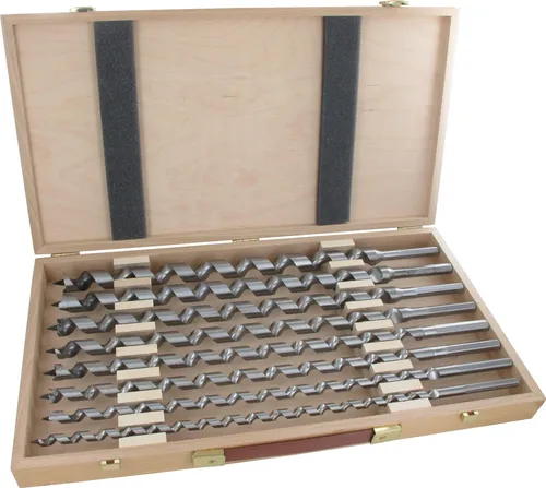 Famag Schlangenbohrer Set 1414.403, 10 - 24 mm Ø, 8-teilig - Schlangenbohrer Set für präzise und splitterfreie Bohrungen in Holz, inkl. hochwertigem Hartmetall und praktischer Holzkiste.