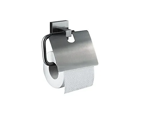 Papierrollenhalter mit Deckel Mezzo TEC, Matt Gebürstet