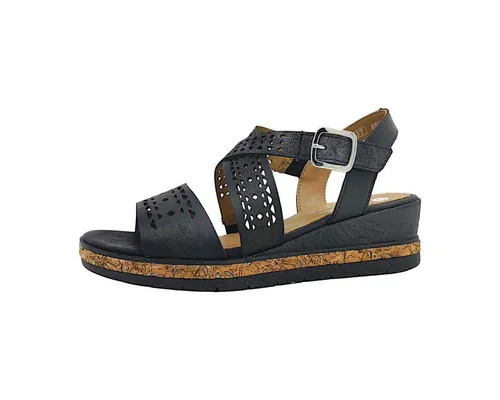 Remonte Damen Keilsandalen D3069 - Stylische Keilsandalen für Damen mit 4,5 cm hohem Keilabsatz, ideal für den Sommer. Bequemes Glattleder und Klettverschluss bieten optimalen Tragekomfort.