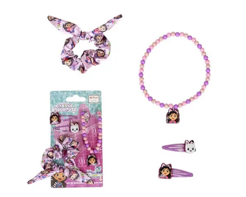 Gabby's Dollhouse Beauty Set Zubehör für Kinder - Gabby's Dollhouse Beauty Set Zubehör, 1 St., ideal für kreative Kinderfrisuren. Mit Märchenmotiven und liebevollen Accessoires wie Halskette, Haargummi und Haarspangen – das perfekte Geschenk für kleine Stil-Ikonen!