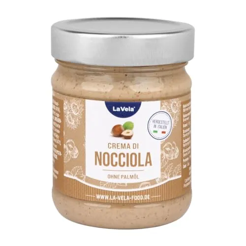 La Vela Crema di Nocciola – Italienische Haselnusscreme aus Sizilien | Palmölfrei | Cremiger Brotaufstrich & Dessertcreme | Premium Aufstrich (190G, Haselnuss)