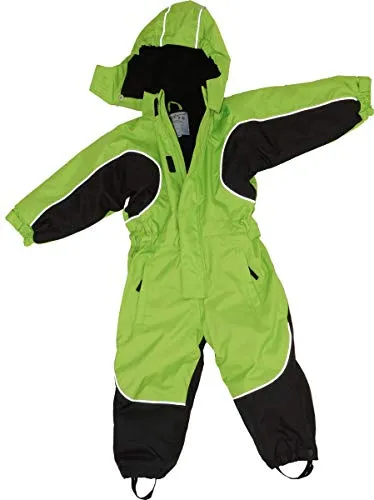 Maylynn Outdoor Kuscheliger Schneeanzug Skianzug Grün - Wasserdichter Schneeanzug für Jungen und Mädchen, 10.000mm Wassersäule, atmungsaktiv und mit verstärkten Knien für optimalen Schutz beim Spielen im Schnee.