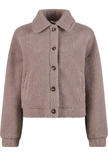 Urban Classics Ladies Short Sherpa Button Jacket Duskrose, XS - Funktionsjacken: Warme, wasser- und winddichte Winterjacke mit Kapuze und Futter für zusätzlichen Komfort, ideal für Outdoor-Aktivitäten.